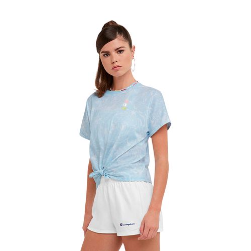 REMERA MUJER CHAMPION MARBLE CON NUDO